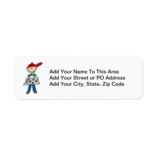 Stick figuur bakken koekjes etiket (Voorkant)