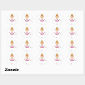Stick Figuur Ballerina Ronde Sticker (Vel)