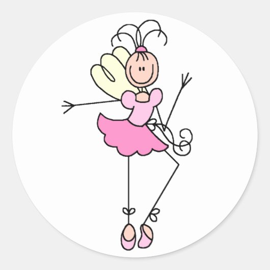 Stick Figuur Ballerina Sticker (Voorkant)