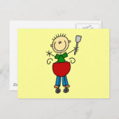 Stick Figuur Barbequing T-shirts en geschenken Briefkaart (Voorkant / Achterkant)