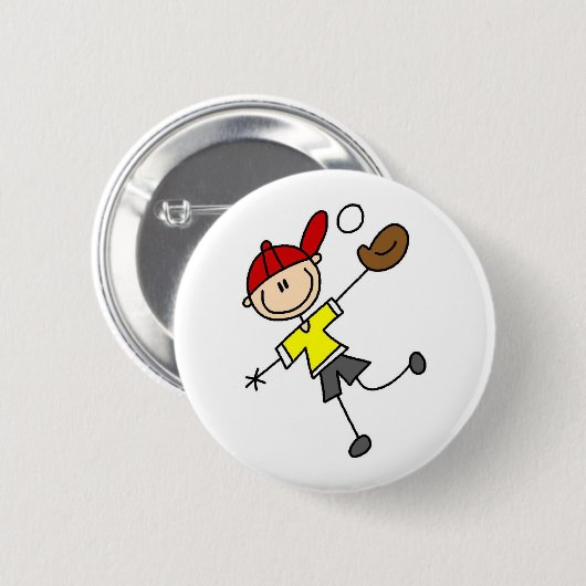 Stick Figuur Baseball Button (Voorkant /achterkant)