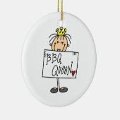 Stick Figuur BBQ Queen Keramisch Ornament (Rechts)