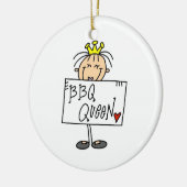 Stick Figuur BBQ Queen Keramisch Ornament (Links)