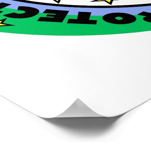 Stick Figuur bescherm onze Aarde T-shirts en cadea Poster (Hoek)