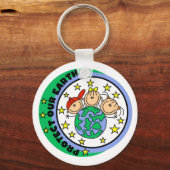 Stick Figuur bescherm onze Aarde T-shirts en cadea Sleutelhanger (Voorkant)