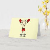 Stick Figuur Boksen T-shirts en geschenken Kaart (Gele Bloem)