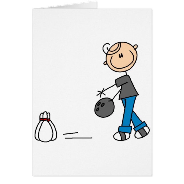 Stick Figuur Bowling T-shirts en cadeautjes (Voorkant)