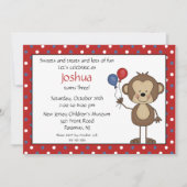 Stick figuur Boy 1st Birthday Uitnodiging (Voorkant)