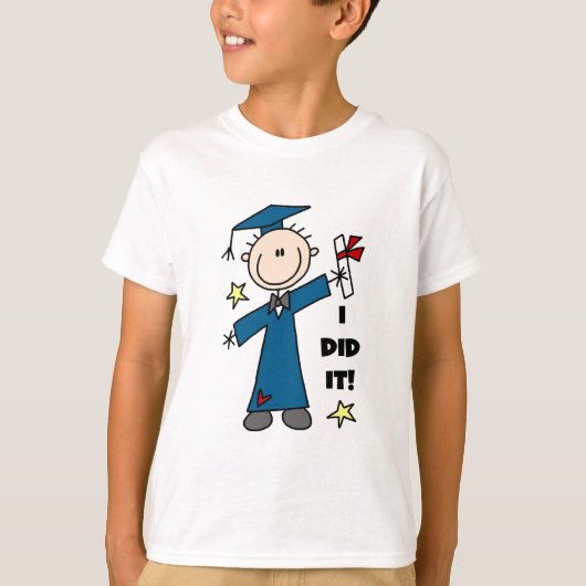 Stick Figuur Boy Afstuderen T-shirts en cadeautjes (Voorkant)