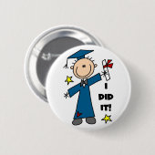 Stick Figuur Boy Afstuderen T-shirts en cadeautjes Ronde Button 5,7 Cm (Voorkant /achterkant)