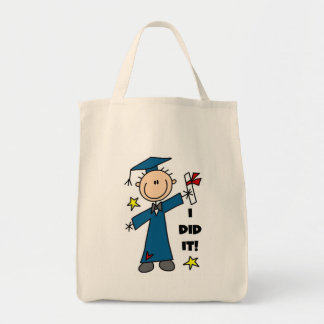 Stick Figuur Boy Afstuderen T-shirts en cadeautjes Tote Bag