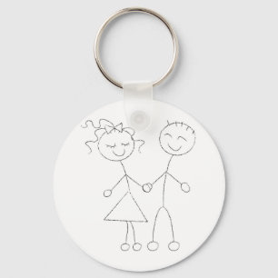 Stick Figuur Boy and Girl Sleutelhanger