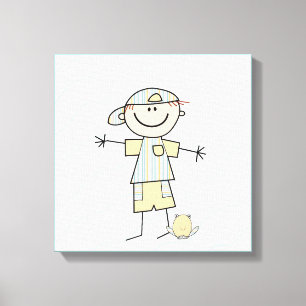 Stick Figuur Boy Canvas Afdruk