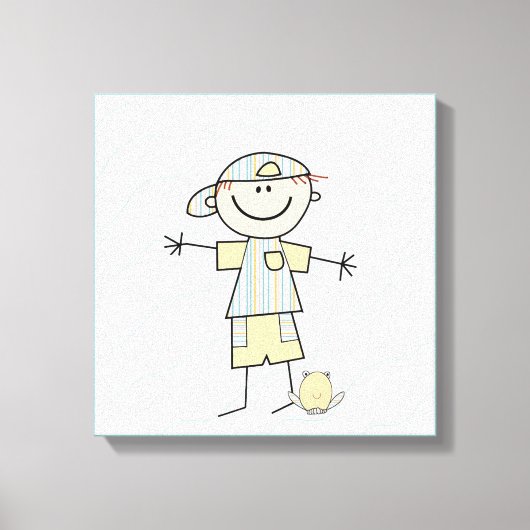 Stick Figuur Boy Canvas Afdruk (Voorkant)