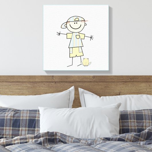 Stick Figuur Boy Canvas Afdruk (Insitu (Slaapkamer))