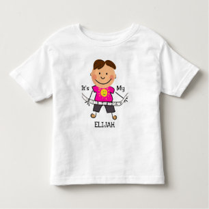 Stick Figuur Boy Het is mijn Birthday Toddler T-sh Kinder Shirts