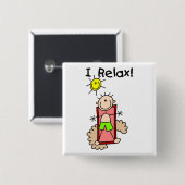 Stick Figuur Boy I Relax Vierkante Button 5,1 Cm (Voorkant /achterkant)