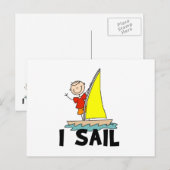 Stick Figuur Boy I Sail Briefkaart (Voorkant / Achterkant)