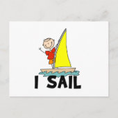 Stick Figuur Boy I Sail Briefkaart (Voorkant)