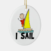 Stick Figuur Boy I Sail Keramisch Ornament (Rechts)