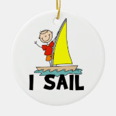 Stick Figuur Boy I Sail Keramisch Ornament (Voorkant)