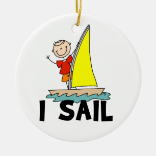 Stick Figuur Boy I Sail Keramisch Ornament