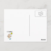 Stick Figuur Boy I Swim Briefkaart (Achterkant)