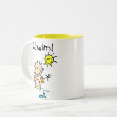 Stick Figuur Boy I Tweekleurige Koffiemok (Voorkant links)