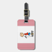Stick Figuur Boy op Scooter Bagagelabel (Voorkant verticaal)