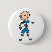 Stick Figuur Boy Soccer Button (Voorkant)