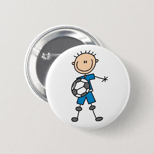 Stick Figuur Boy Soccer Button (Voorkant /achterkant)