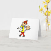 Stick figuur brandweerman het redden van levens Ka Kaart (Gele Bloem)
