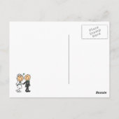 Stick Figuur Bride and Groom T-shirts en cadeautje Briefkaart (Achterkant)