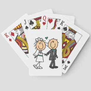 Stick Figuur Bride and Groom T-shirts en cadeautje Pokerkaarten