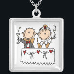 Stick Figuur Bride en het Ketting van het Gieten v<br><div class="desc">Een stokfiguur die bruid en bruidegom aan hun nieuwe leven samen op een ketting is,  een bruid die van stokfiguren houdt,  is zeker een aangename verrader!</div>