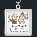 Stick Figuur Bride en het Ketting van het Gieten v<br><div class="desc">Een stokfiguur die bruid en bruidegom aan hun nieuwe leven samen op een ketting is,  een bruid die van stokfiguren houdt,  is zeker een aangename verrader!</div>