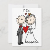 Stick Figuur Bride & Groom Wedding Kaart (Voorkant)