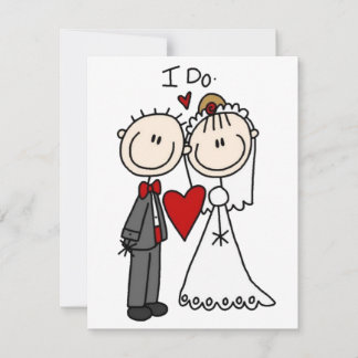 Stick Figuur Bride & Groom Wedding Kaart