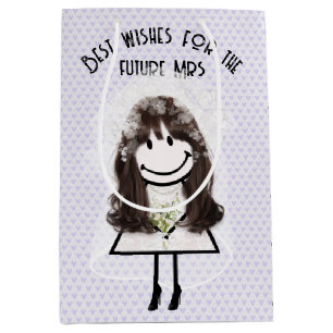 Stick Figuur Bride met Bouquet Medium Cadeauzakje