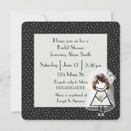 Stick Figuur Bride op Polka Dots Kaart