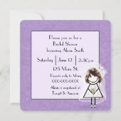 Stick Figuur Bride voor Vrijgezellenfeest Kaart (Voorkant)