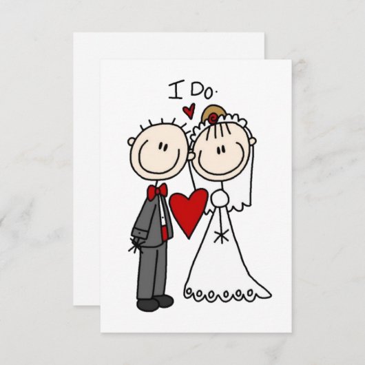 Stick figuur bruiloft koppel Voeg je eigen groet Kaart (Voorkant / Achterkant)