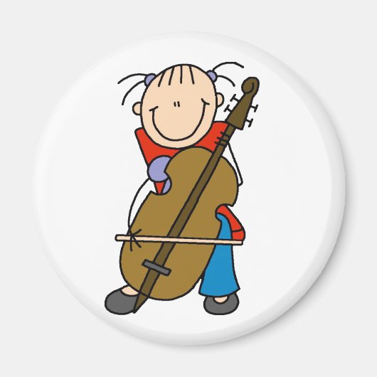 Stick figuur cello magneet (Voorkant)