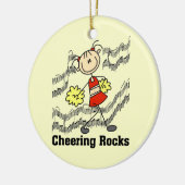 Stick Figuur Cheering Rocks T-shirts en cadeautjes Keramisch Ornament (Links)
