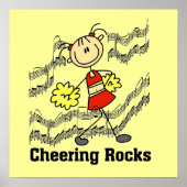 Stick Figuur Cheering Rocks T-shirts en cadeautjes Poster (Voorkant)