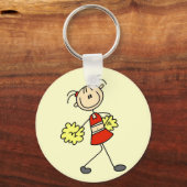 Stick Figuur Cheerlead Tshirts en Gifts Sleutelhanger (Voorkant)