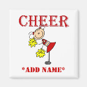 Stick figuur cheerleader magneet (Voorkant)