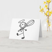 Stick Figuur Chef met Whisk Tshirts Kaart (Gele Bloem)