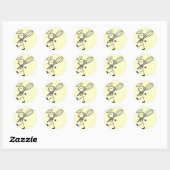 Stick Figuur Chef met Whisk Tshirts Ronde Sticker (Vel)
