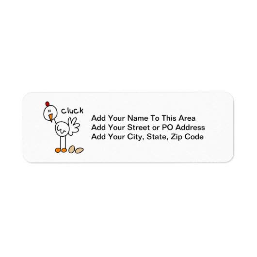 Stick Figuur Chicken T-shirts and Gifts Etiket (Voorkant)